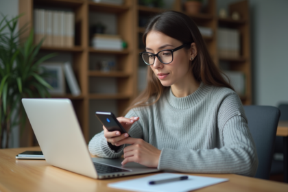 Jeune femme utilisant son smartphone pour la deuxfacteurs