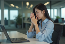 Cloud computing : raisons pour lesquelles les utilisateurs se détournent Jeune femme frustrée au bureau devant son ordinateur